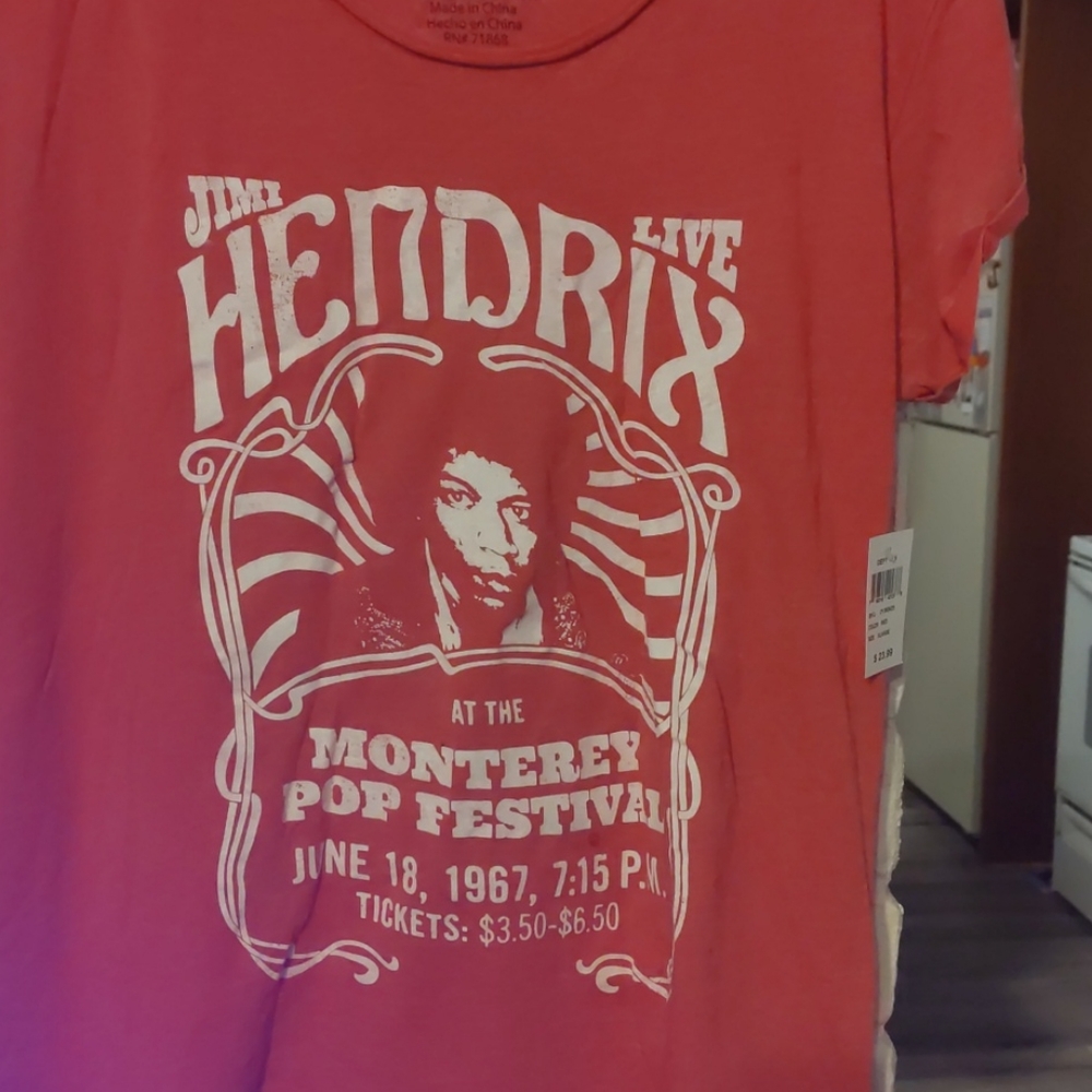 Jimi Hendrix Monterey Pop Festival Graphic Tee - Red